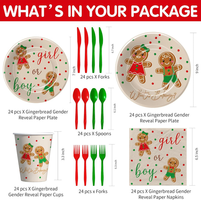 Christmas Gingerbread Theme – Boy or Girl Gender Reveal Cookie Decorations