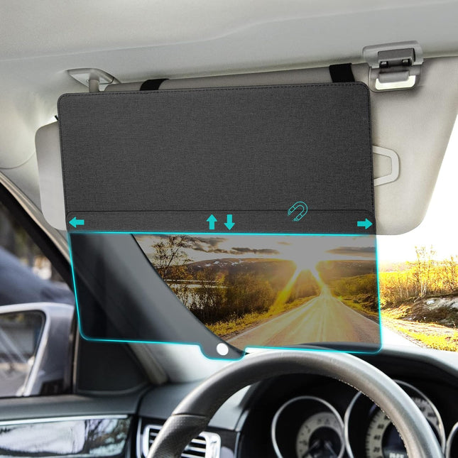 Car Sun Visor Extender, Magnetic Mount, UV & Glare Protection for Safe Driving