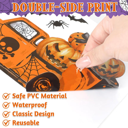 9-Sheet Halloween Window Clings, Pumpkin Ghost Bat Spider Double-Sided Decals