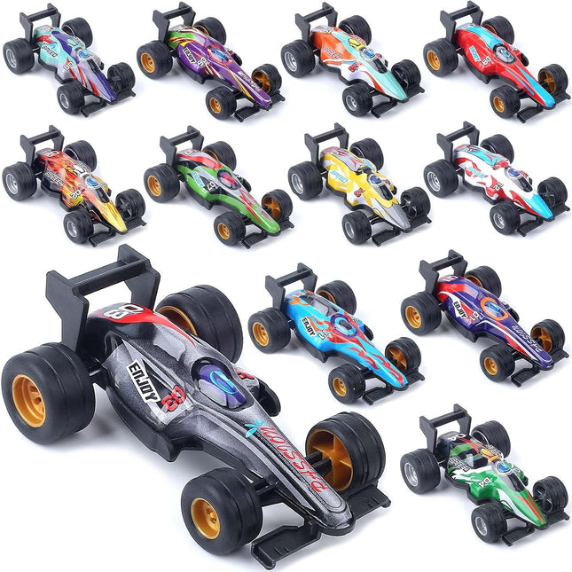 12 Pack Pull Back Toy Race Cars 1:43 Scale, Mini Diecast Racing Car Set for Kids