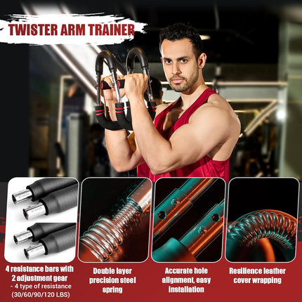 Power Twister Arm Exerciser with Adjustable Resistance for Upper Body Training
