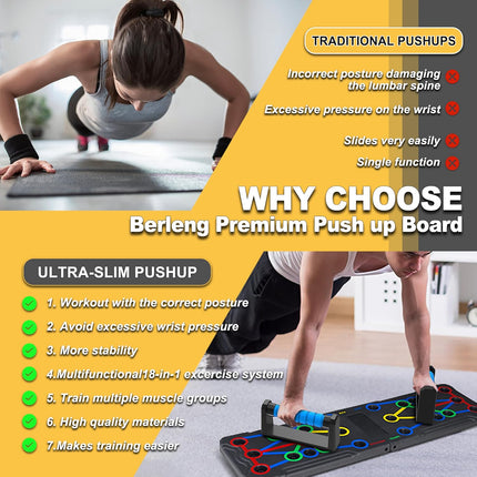 Home Workout Push Up Board – Multi-Position System for Strength & Fat Burn