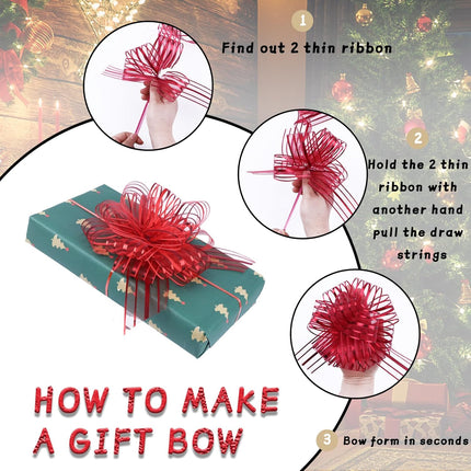 12PCS Mixed Color Pull Bow Ribbons 6 Inch Large Gift Bows for Presents