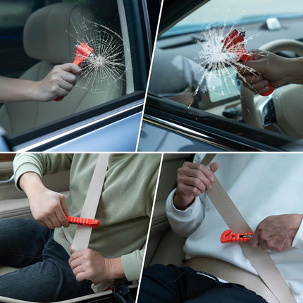 2-Pack Car Window Breaker Hammer & Seat Belt Cutter, Emergency Escape Tool
