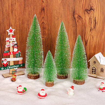 4PCS Mini Christmas Trees – Grinch Bottle Brush Tabletop Holiday Decor