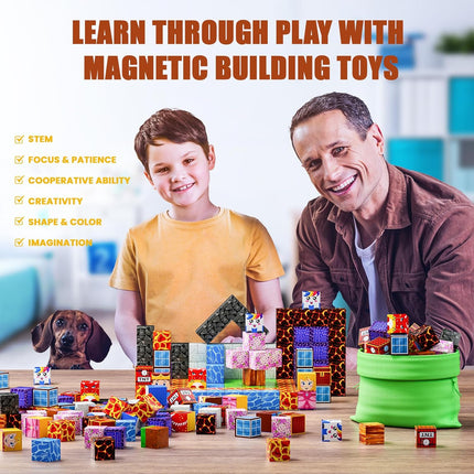 Magnetic Blocks 120PCS – Build Magic Portal STEM Toy for Kids 3+