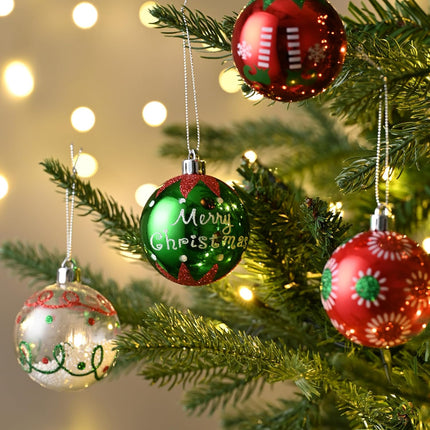 9 Pack Elf Red Green White Shatterproof Christmas Tree Hanging Ornaments