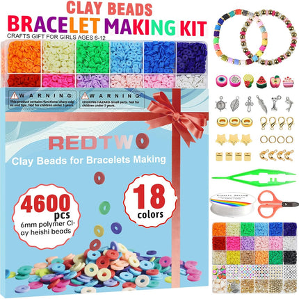 5100Pcs Clay Beads Bracelet Making Kit with Charms for Teen Girls Crafts