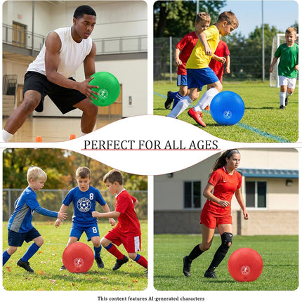 3 Pack 10-Inch Playground Balls with Pump, Kickballs for Kids, Dodgeball and 4 Square