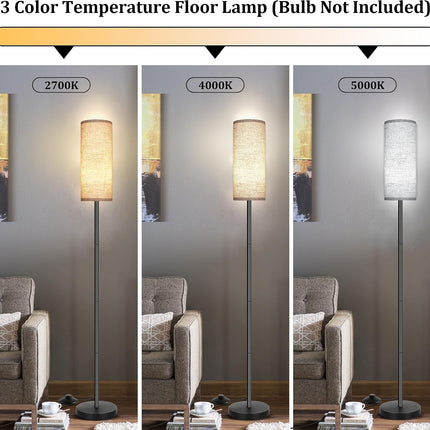 Modern Floor Lamp with Lampshade Minimalist Standing Light Foot Switch for Living