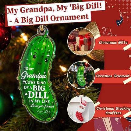 Funny Grandpa Pickle Ornament – Crystal Christmas Tree Decoration Gift