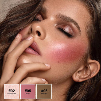3-Pcs Contour Stick Kit – Highlighter, Blush & Bronzer, Light Medium