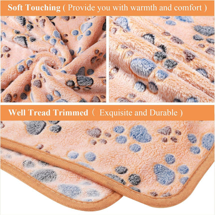 4-Piece Pet Fleece Blankets – Warm Sleep Mats for Small Dogs & Cats
