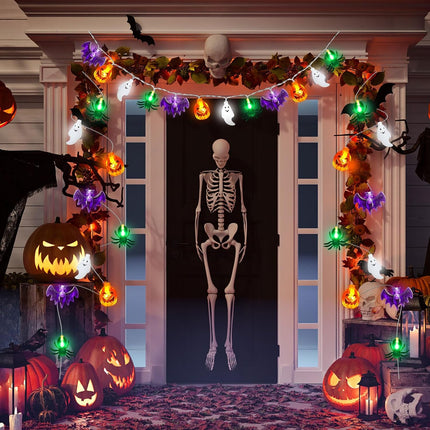 20FT Halloween String Lights, 40 LED 3D Pumpkin Bat Ghost Spider, Waterproof