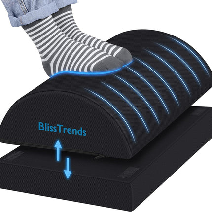 Under Desk Foot Rest with Adjustable Heights Washable Cover for Office