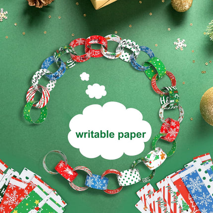 600-Pcs Christmas Paper Chains – Festive Craft Strips for Classroom & Home Decor