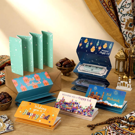 6PCS Eid Mubarak Cash Envelopes Ramadan Mubarak Money Gift Holder