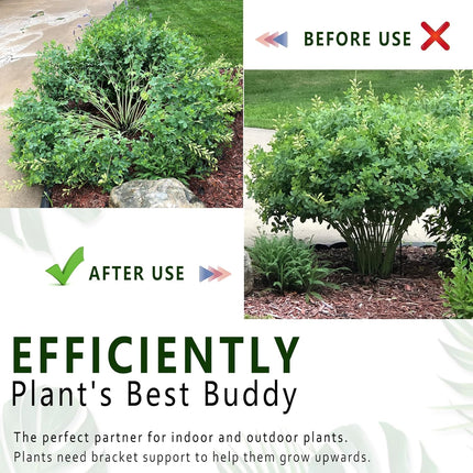 6 Pack Plant Support Stakes – Detachable Metal Rings for Tomatoes & Monstera (10" W x 16" H)