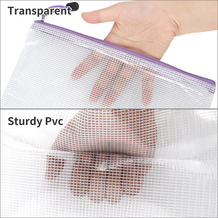 30 Pcs Mesh Zipper Pouch Bags 8 Sizes Waterproof Travel Storage Organizer