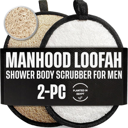 2PCS Natural Loofah Body Scrubber, Shower Sponge Exfoliator for Bath & Hygiene
