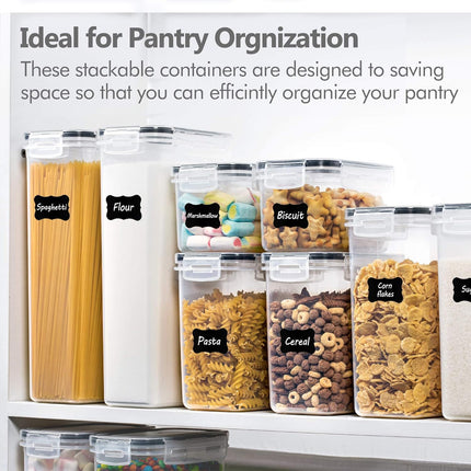 8-Piece Airtight Food Storage Containers – Plastic Kitchen & Pantry Canisters