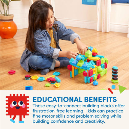 Bristle Blocks 112pc STEM Interlocking Building Blocks Set for Kids 2+