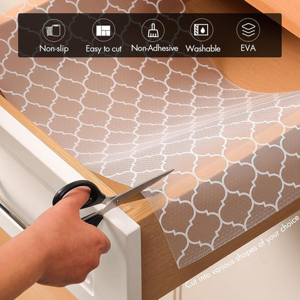 Shelf Liner for Kitchen Cabinets, Non-Adhesive EVA Waterproof Drawer Mat