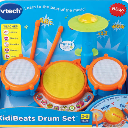 Kids Drum Set Orange Toddler Musical Instrument Learning Toy