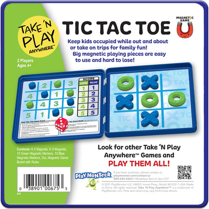 Take N Play Tic Tac Toe Board Game Travel Family Game for Kids Ages 4+
