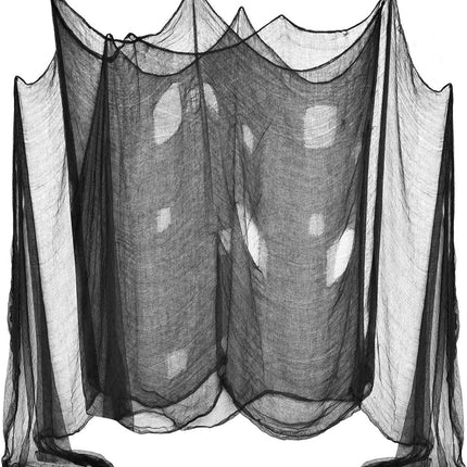 48x240in Halloween Creepy Cloth, Giant Black Cheesecloth Tapestry for Party Decor