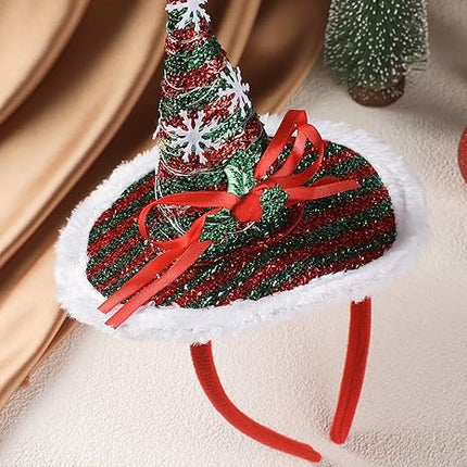 2PCS Santa Hat Headbands – Merry Christmas Hair Accessories for Women & Girls