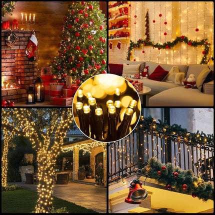 Christmas Tree String Lights – 66FT 200 LED, Connectable, Timer, 8 Light Modes