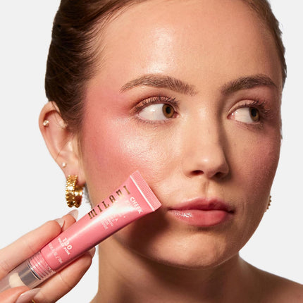 Cheek Kiss Blush Glow, 2-in-1 Liquid Blush Highlighter, Dolce Pink, Vitamin E & Glycerin
