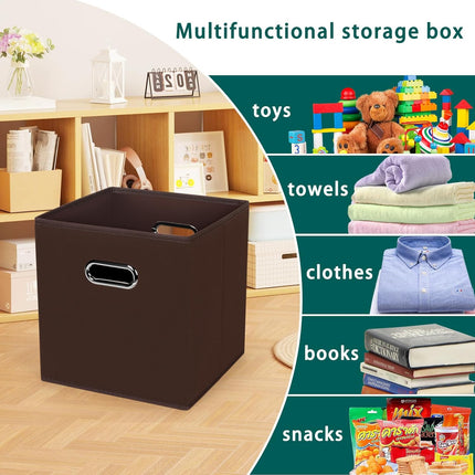 3-Pack Foldable Fabric Storage Bins with Handles – Coffee Home Organizer