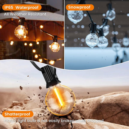 27FT Outdoor String Lights, 13 G40 LED Bulbs, 2200K Dimmable Patio Lights, Waterproof