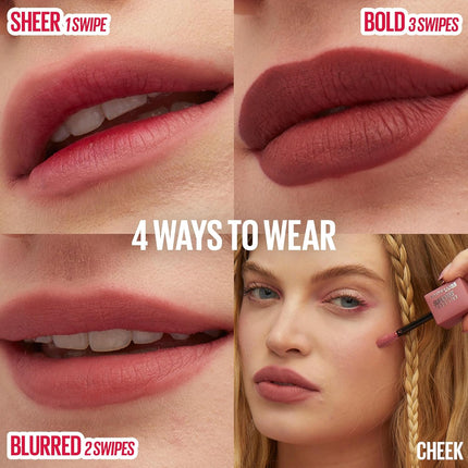 Super Stay Teddy Lip Tint – Long-Lasting Matte Lipstick, Velvet Choker