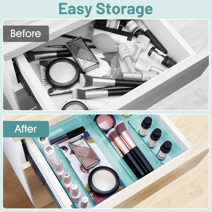 28-Pc Desk & Drawer Organizer Set – Clear Bins for Bathroom, Bedroom, Kitchen