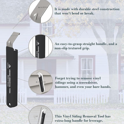 7 Inch Vinyl Siding Removal Tool – Heavy Duty Steel for Siding Repair & Installation