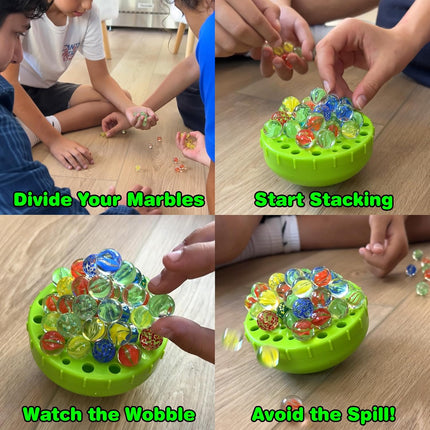WobbleBall Marble Balance Game with 50 Marbles for Kids Adults Ages 6+