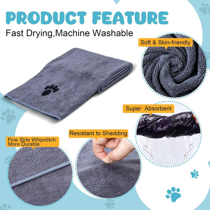 2-Pack Microfiber Dog Towels – Super Absorbent & Soft, 40"x23.6" for Grooming