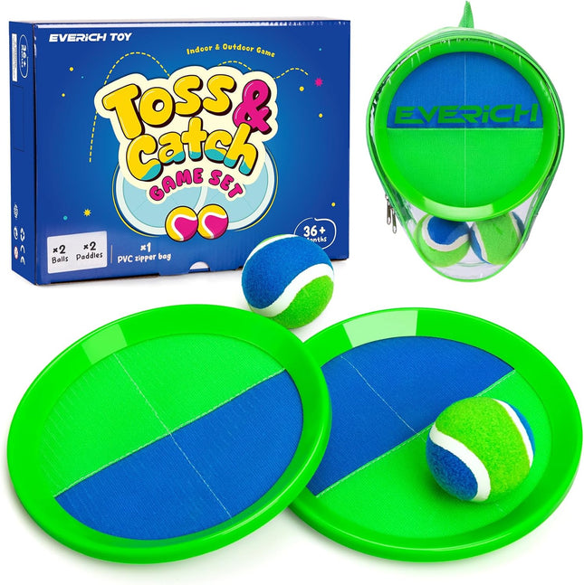 Kids Toss & Catch Game Set – 2 Paddles & 2 Sticky Balls for Boys & Girls