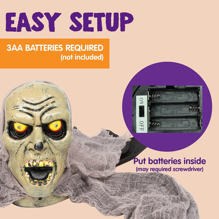 Zombie Halloween Groundbreaker Yard Decor, Sound & Flashing Eyes Graveyard Prop