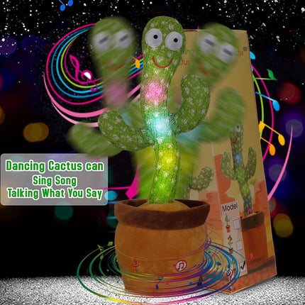 Talking Cactus Toy Interactive Dancing Mimicking Repeating Voice Toy for Kids