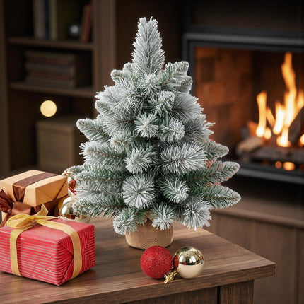 1.45FT Snow Flocked Artificial Christmas Tree | Unlit Full Spruce Branches