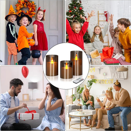 Flameless LED Pillar Candles – 3-Pack with Remote, Timer, Flickering Light