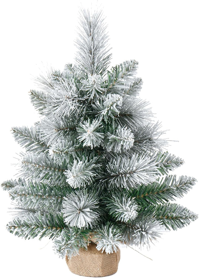 1.45FT Snow Flocked Artificial Christmas Tree | Unlit Full Spruce Branches