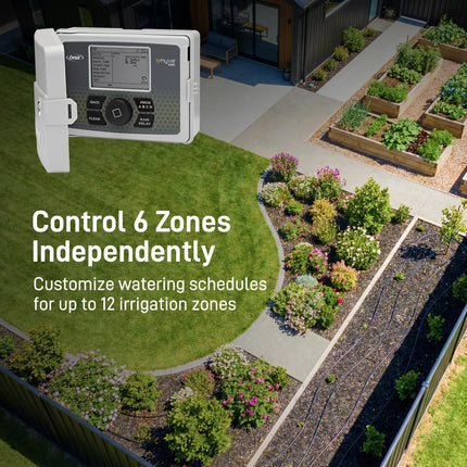 B-hyve 6-Zone Smart Sprinkler Controller 57946, Indoor & Outdoor Use