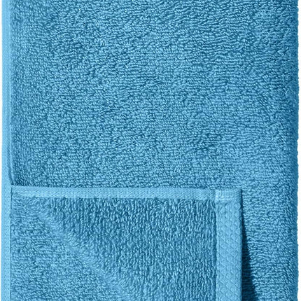 8-Pack Quick-Dry Cotton Hand Towels – Soft, Absorbent, Lake Blue