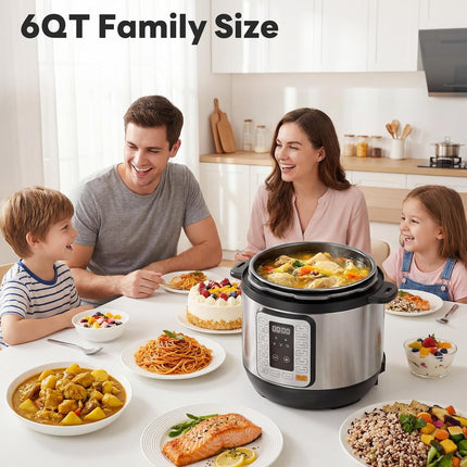 6 Quart Programmable Pressure Cooker 16 Functions with One Touch Presets