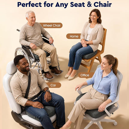 Memory Foam Seat Cushion for Office Chair Car Seat & Long Sitting Relief
